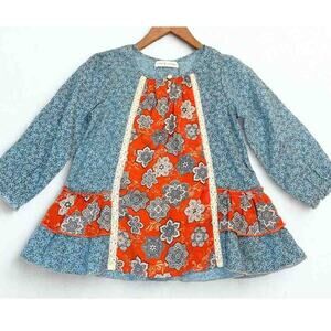Mimi & Maggie Girls Blouse Top 4T Cottagecore Peplum Folk Victorian Old Money